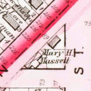 The Brown Street property mapped from 1875 to 1918, 1875