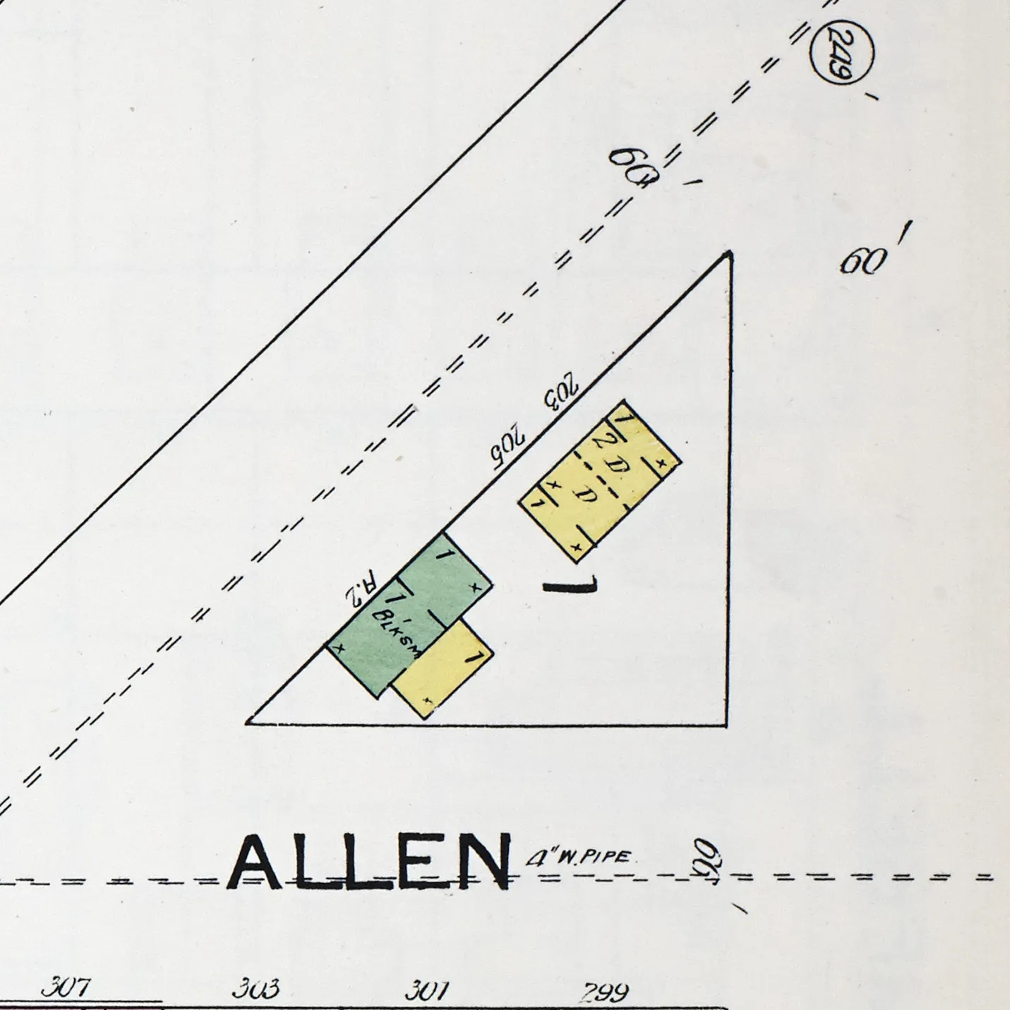 The Brown Street property mapped from 1875 to 1918, 1892