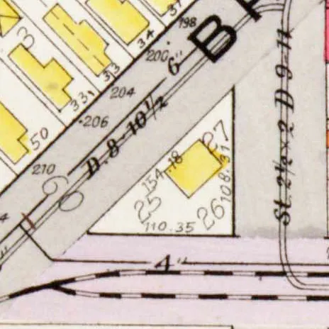 The Brown Street property mapped from 1875 to 1918, 1900