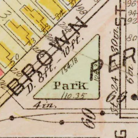 The Brown Street property mapped from 1875 to 1918, 1918