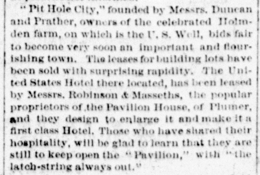 From the June 1, 1865 edition of the Oil City Register